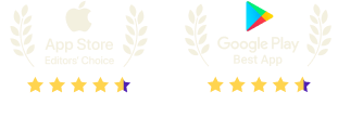 Apple App store Editor's Choice and Google Play store Best App badges